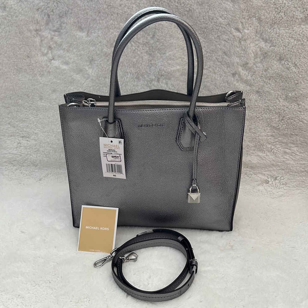 Michael Kors Metallic Gray Satchel